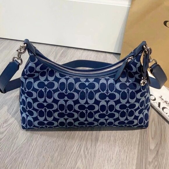 Coach Juliet Shoulder Bag In Signature Denim Crossbody Bag - Picture 1 of 5